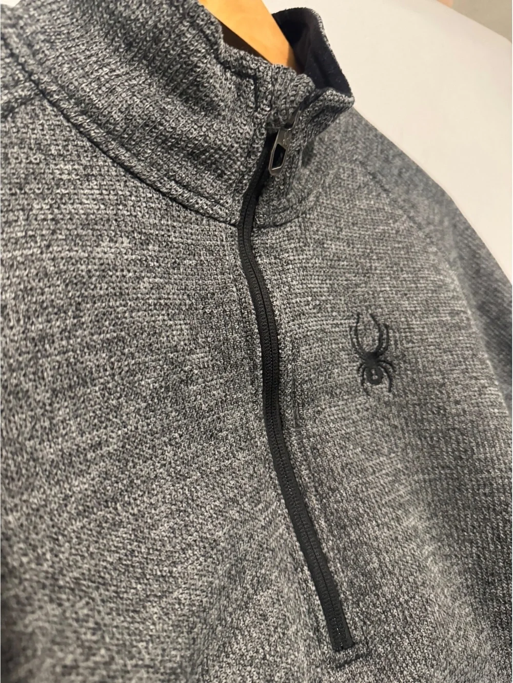 Spyder Men’s Gray Black 1/4 Zip Performance Pullover Size L